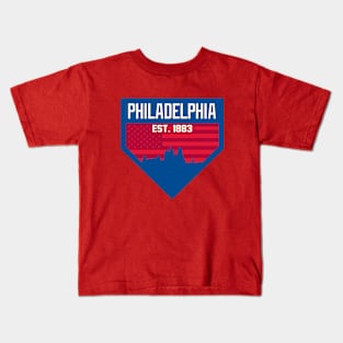 Philadelphia Home Plate Skyline Kids T-Shirt